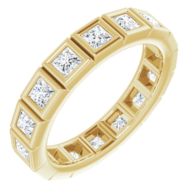 1.60 ct. Princess Cut Diamond Bezel Set Eternity Band-VIRABYANI